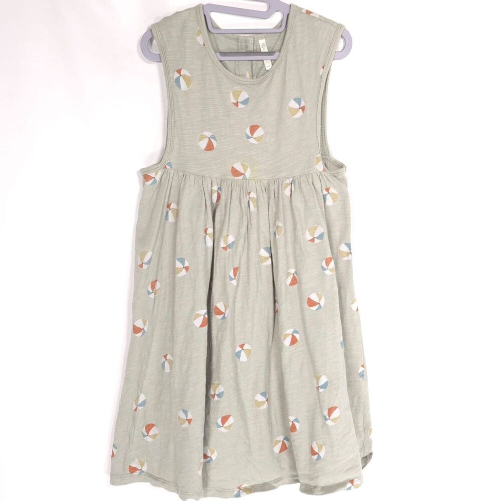 RYLEE + CRU Girls Dress 8-9Y Beach Ball Print Sleeveless 100% Cotton